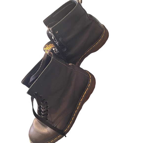 Doc DR MARTENS BLACK Soft Leather UK 40 Mens 6 MID HIGH TOP CREEPER main image 4